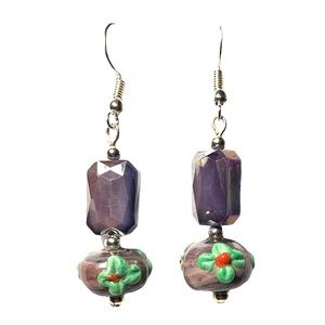 Handcrafted Iridescent Glass Drop Earrings